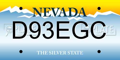 D93EGC Nevada License Plate