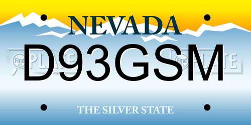 D93GSM Nevada License Plate