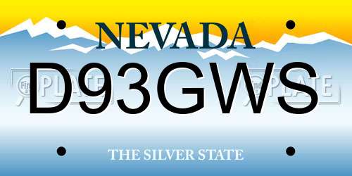D93GWS Nevada License Plate