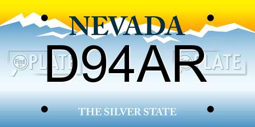 D94AR Nevada License Plate
