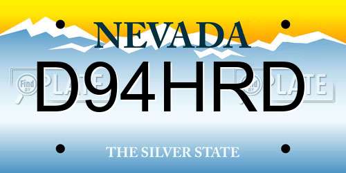 D94HRD Nevada License Plate