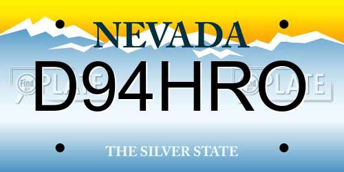 D94HRO Nevada License Plate