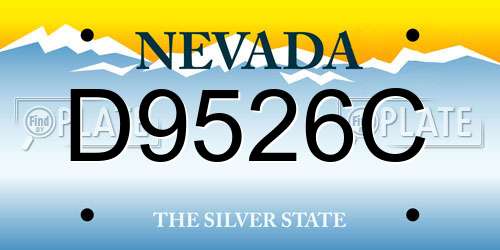 D9526C Nevada License Plate