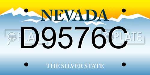 D9576C Nevada License Plate