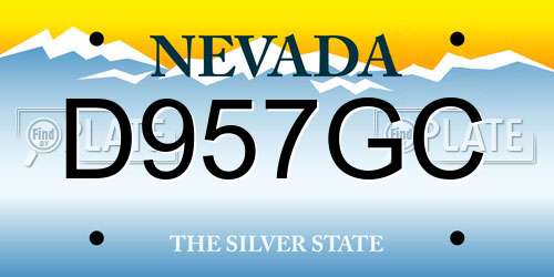 D957GC Nevada License Plate