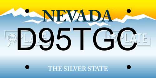 D95TGC Nevada License Plate