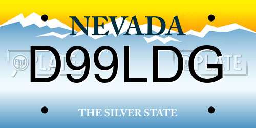 D99LDG Nevada License Plate