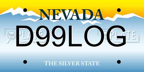 D99LOG Nevada License Plate