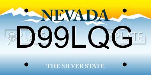 D99LQG Nevada License Plate