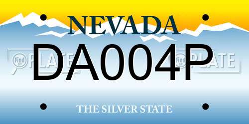 DA004P Nevada License Plate