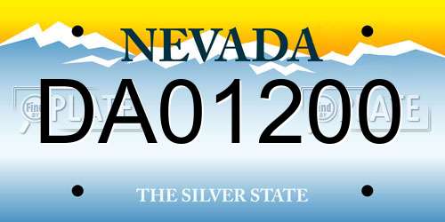 DA01200 Nevada License Plate