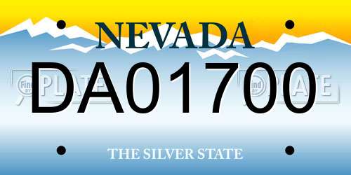 DA01700 Nevada License Plate