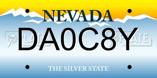 DA0C8Y Nevada License Plate
