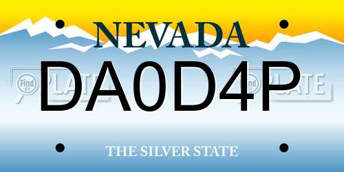 DA0D4P Nevada License Plate