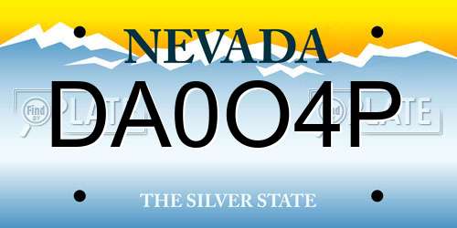 DA0O4P Nevada License Plate