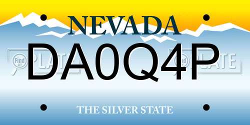 DA0Q4P Nevada License Plate
