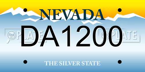 DA1200 Nevada License Plate