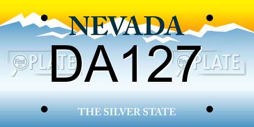 DA127 Nevada License Plate