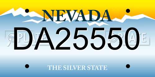 DA25550 Nevada License Plate