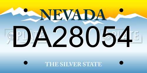 DA28054 Nevada License Plate