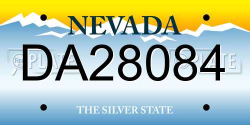 DA28084 Nevada License Plate