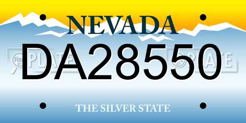 DA28550 Nevada License Plate