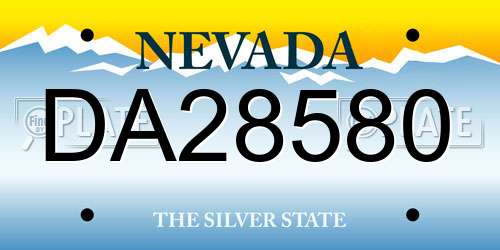 DA28580 Nevada License Plate