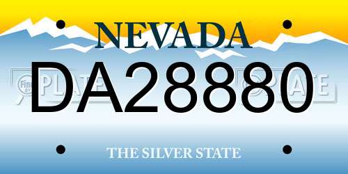 DA28880 Nevada License Plate