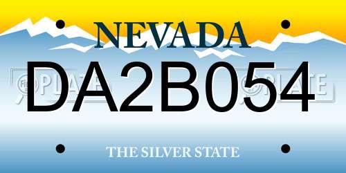 DA2B054 Nevada License Plate