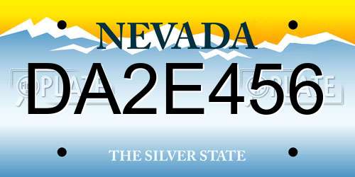 DA2E456 Nevada License Plate