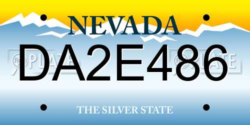 DA2E486 Nevada License Plate