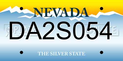 DA2S054 Nevada License Plate