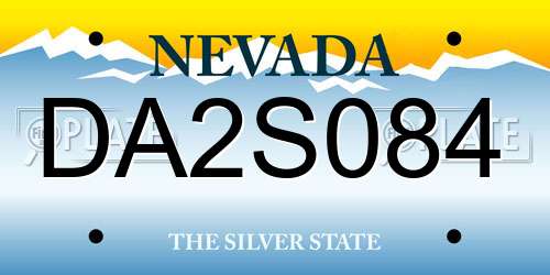 DA2S084 Nevada License Plate