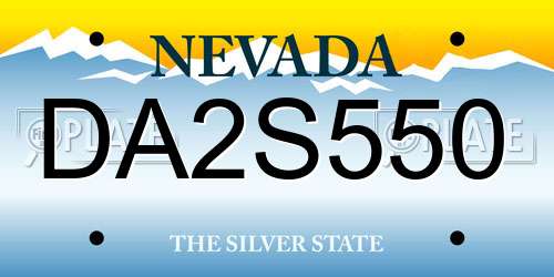 DA2S550 Nevada License Plate