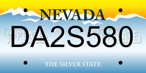 DA2S580 Nevada License Plate