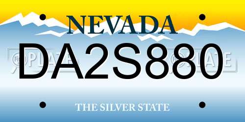 DA2S880 Nevada License Plate