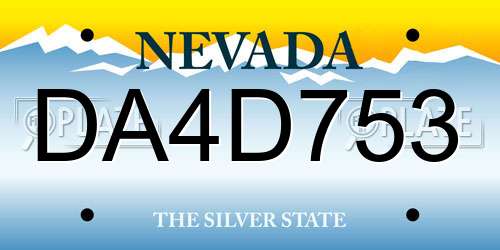 DA4D753 Nevada License Plate