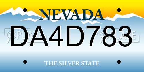 DA4D783 Nevada License Plate
