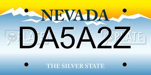 DA5A2Z Nevada License Plate