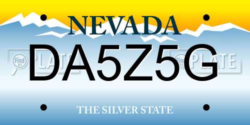 DA5Z5G Nevada License Plate