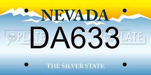 DA633 Nevada License Plate