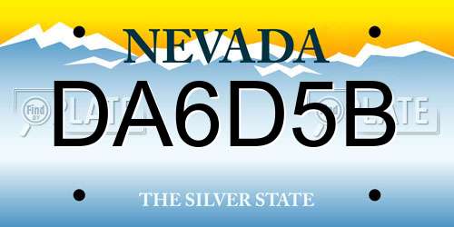 DA6D5B Nevada License Plate