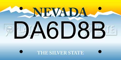 DA6D8B Nevada License Plate