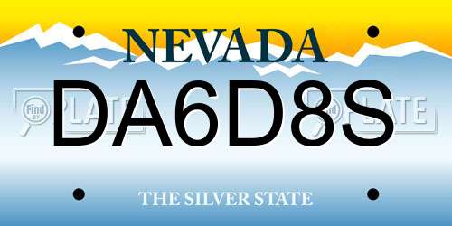 DA6D8S Nevada License Plate