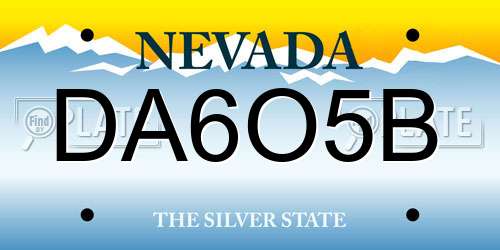 DA6O5B Nevada License Plate