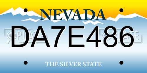 DA7E486 Nevada License Plate