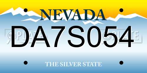 DA7S054 Nevada License Plate