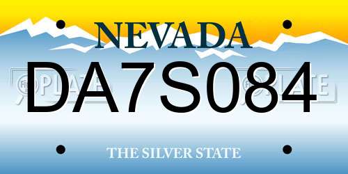 DA7S084 Nevada License Plate