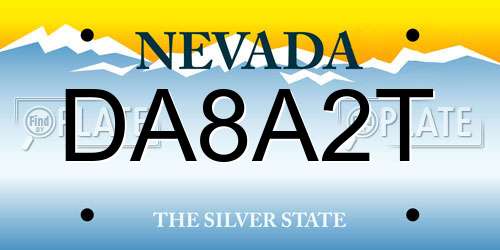 DA8A2T Nevada License Plate