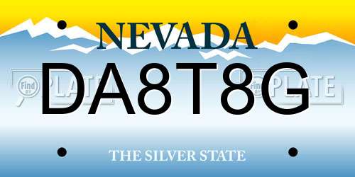 DA8T8G Nevada License Plate